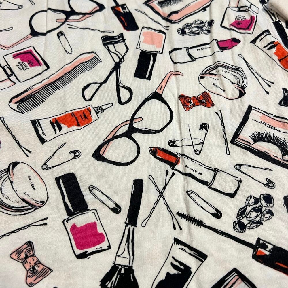 Kate Spade Dream a Little Dream Beauty Sleep Cosmetics Print Sleepshirt Size Med - Picture 4 of 8